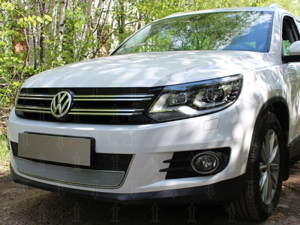 Volkswagen Tiguan (11–16) Защита радиатора Optimal, хром