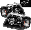 Expedition (03-06) фары передние линзовые черные со светящимися ободками, со светодиодной подсветкой, комплект 2 шт.