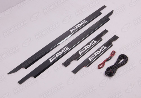 Mercedes-Benz G-Klasse W463 1990 - 2018 Накладки на пороги с подсветкой AMG черные новый дизайн