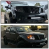 Nissan Pathfinder III, Navara (05-10) фары передние линзовые черные, со светящимися ободками, комплект 2 шт.