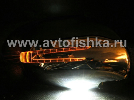 Toyota Land Cruiser Prado 120 (02-) хромированные корпуса боковых зеркал, со светодиодным поворотником в стиле Стрела и с подсветкой Welcome, комплект 2 шт.