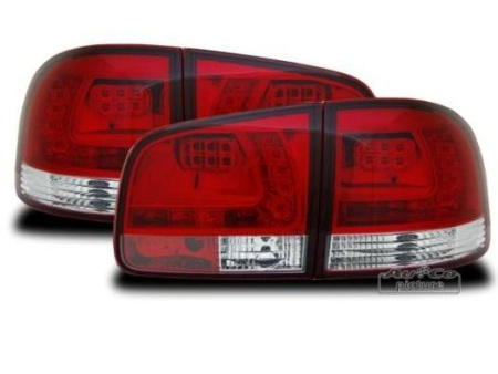 Volkswagen Touareg (2002-2010) задние красно-белые фонари со светодиодами, в комплекте левый и правый