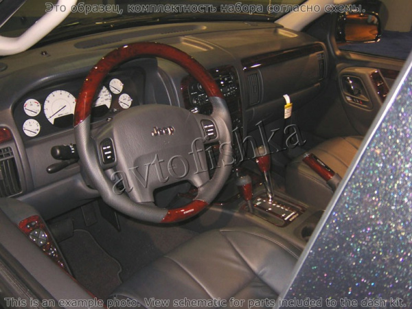 Декоративные накладки салона Jeep Grand Cherokee 2003-2004 полный набор, Overland, Limited, Laredo