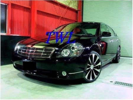 Nissan Teana (04-06) фары передние линзовые черные, со светящимися ободками, комплект 2 шт.