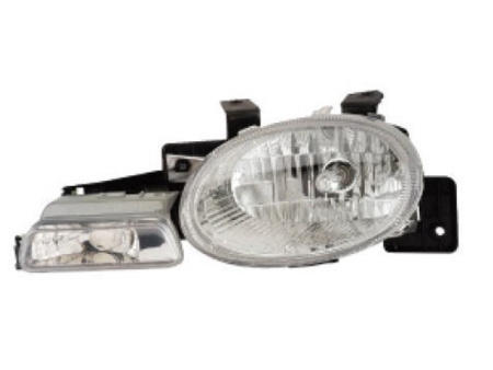 Dodge Neon (95-99) хрустальные хромированные передние фары тюнинг с указателями поворотов, комплект 2 шт.