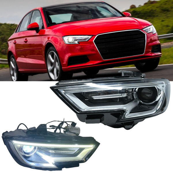Передние ксеноновые фары для Audi A3 8V (2017–2019), OEM 8V0941005F/8V0941006F — общий вид