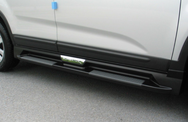 Kia Sorento (09–/13–) Пороги OEM, 'вставка' с надписью SorentoR