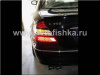 Mercedes E W211 (02-06) фонари задние светодиодные красно-белые с белыми молдингами, дизайн W221, комплект 2 шт.