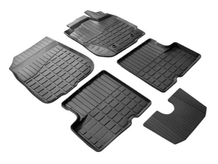 Kia; Hyundai Solaris; Rio (10–/14–) Коврики салона (литьевые), чёрные (хэтчбек,седан)