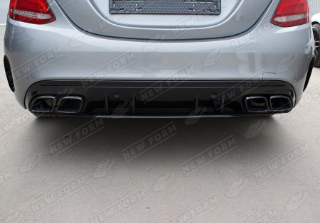 Mercedes-Benz C-Klasse W205 2014 - 2018 Диффузор заднего бампера 6.3S AMG с хромированными насадками