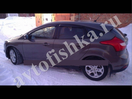Дефлекторы боковых окон 4 части темные Ford Focus 3 2011-