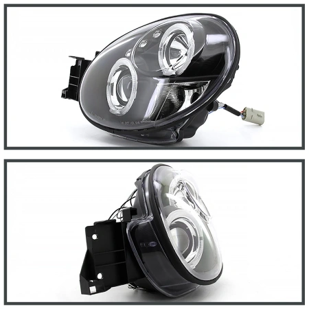 Subaru Impreza GD, GG (00-02) фары передние черные, со светящимися ободками, линзовые
