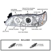 Toyota Corolla (92-97) AE100 фары передние линзовые хромированные со светящимися ободками, комплект 2 шт.