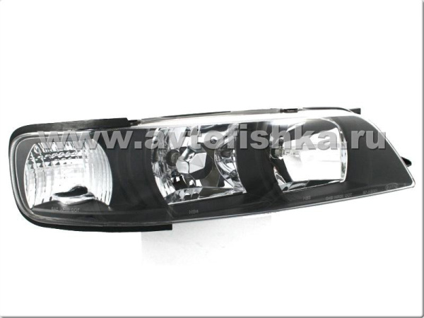 Nissan Maxima QX II, Cefiro A32B USA (95-00) фары передние с поворотником, зеркальные, черные, комплект 2 шт.