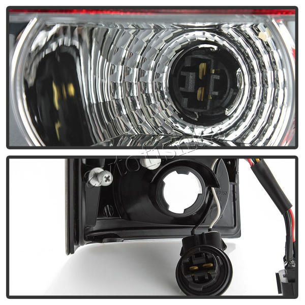 Jeep Grand Cherokee (05-09) фонари задние светодиодные красно-хромированные, комплект 2 шт.