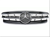 Mercedes C-class W203 (00-07) седан решетка радиатора черная со звездой, дизайн CL-class, 3 ламели.