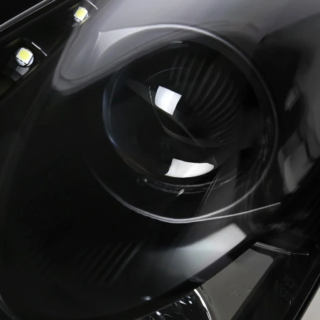 Toyota Celica 2000-2005 фары линзованные передние черные, с DRL ходовыми огнями