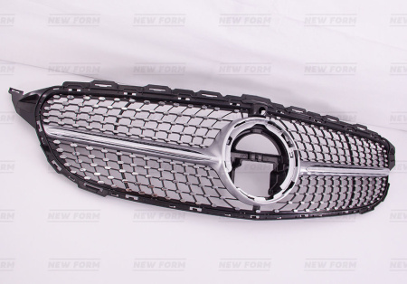 Mercedes-Benz C-Klasse W205 рестайлинг 2018 - 2021 Решетка радиатора Diamond Sport серебро под камеру