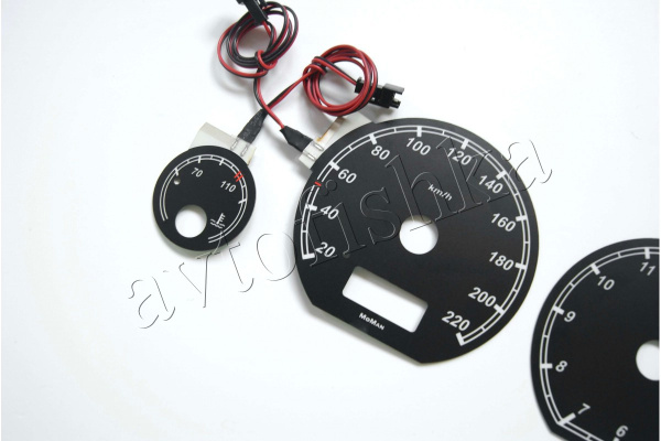 Volkswagen Golf 3 светодиодные шкалы (циферблаты) на панель приборов - дизайн 2