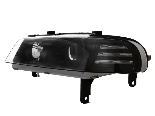 Honda Prelude (92-96) фары передние линзовые черные, комплект 2 шт.