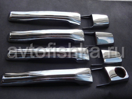 Mitsubishi Pajero 3 (00-07) накладки на ручки дверей хромированные, пластик, комплект 4 шт.