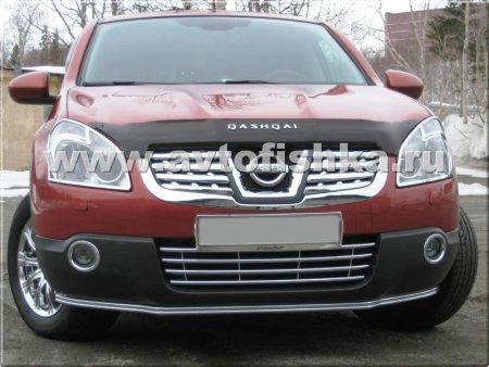 Nissan Qashqai (06-10) хромированные накладки на противотуманные фары переднего бампера, комплект 2 шт.