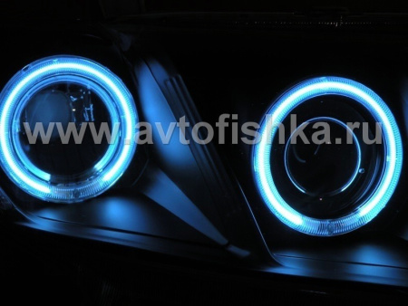 Toyota Camry V40 (2006-2009) фары передние линзовые черные, со светящимися ободками, комплект 2 шт.