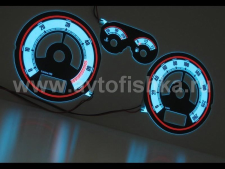 Audi A3 (96-02) (8L) светящиеся шкалы приборов - накладки на циферблаты панели приборов, дизайн № 2