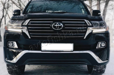 Toyota Land Cruiser (15–) Комплект накладок переднего и заднего бамперов EXECUTIVE. Цвет: черный