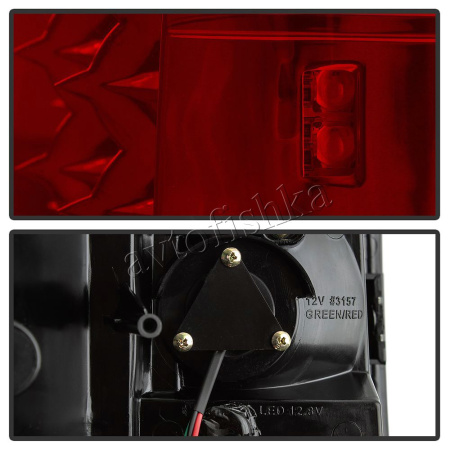Jeep Grand Cherokee (05-09) фонари задние светодиодные красно-хромированные, комплект 2 шт.