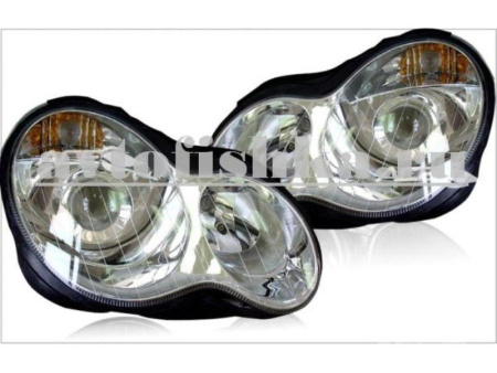 Mercedes C-class W203 (00-07) фары передние линзовые хромированные, комплект 2 шт.