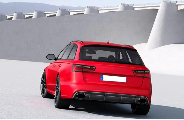 Черный диффузор RS6 с насадками для Audi A6 S-line