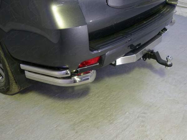 Toyota Land Cruiser Prado (18–) Защита задняя (уголки двойные) 76,1/42,4 мм