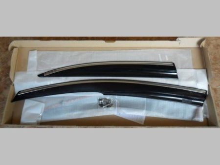 Volkswagen Passat B6 (2005-), B7 (2011-) дефлекторы окон темные c хромированным молдингом, дизайн Mugen