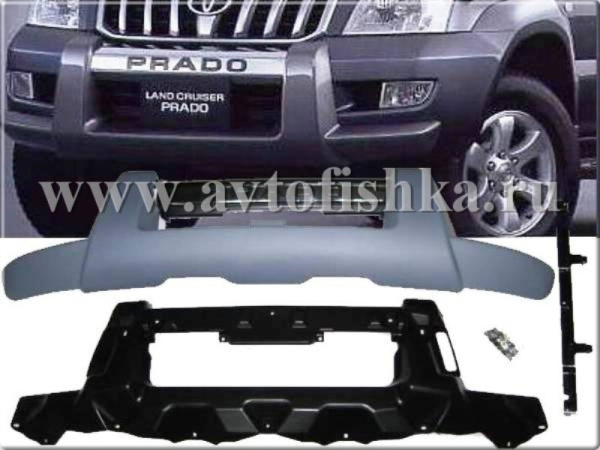 Toyota Land Cruiser Prado 120 (02-09) накладка на передний бампер, защита