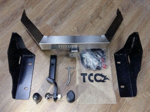 Toyota RAV4 (15–) Фаркоп (тягово-сцепное устройство) (оцинкованный, надпись Toyota RAV4)