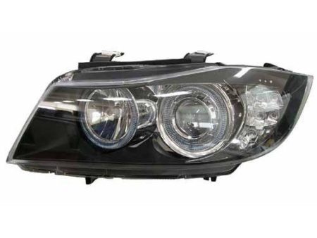 BMW 3 E90 (05-) 4 дв. фары передние линзовые черные, со светящимися ободками и светодиодными поворотниками, под корректор, комплект 2 шт.