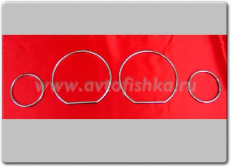 BMW 3 E36 декоративные накладки щитка приборов, кольца хромированные.