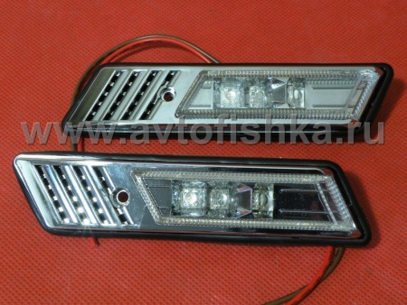 BMW 5 E34, 3 E36, 7 E32 (88-97) повторители поворотников на крыло со светодиодной подсветкой, комплект 2 шт.