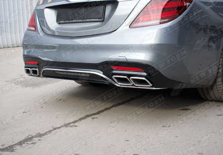 Mercedes-Benz S-Klasse W222 рестайлинг 2017 - 2020 Диффузор 6.3 AMG с насадками на глушитель