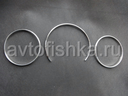 Mercedes W210 E class (95-02), W202 декоративные кольца шкал комбинации приборов, полированный алюминий.