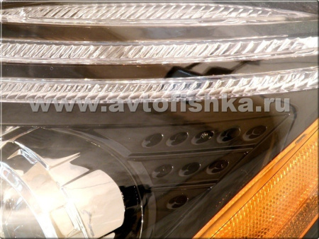 Mitsubishi Lancer 9 (03-07) передние фары линзовые черные, комплект 2 шт.