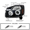 Nissan Titan (04-15), Armada (04-07) фары передние линзовые, со светящимися ободками и светодиодной подсветкой, комплект 2 шт.