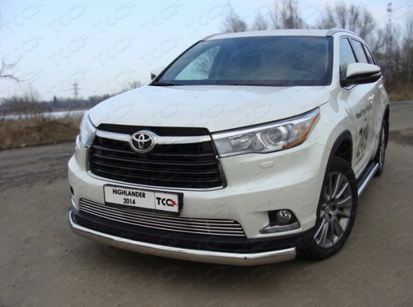Toyota Highlander (14–) Защита передняя нижняя (овальная) 75х42 мм