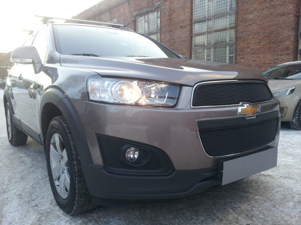 Chevrolet Captiva (13–) Защита радиатора, чёрная (2 части)