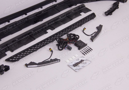 Mercedes-Benz G-Klasse W464 2018 - н.в. Юбка переднего бампера Brabus с ходовыми огнями на 6.3 AMG