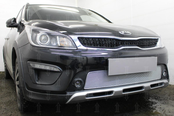 Kia Rio (17–) Защита радиатора Premium, хром