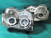 Jeep Grand Cherokee (04-07) фары передние линзовые хромированные, со светящимися ободками CCFL и светодиодами, комплект 2 шт.