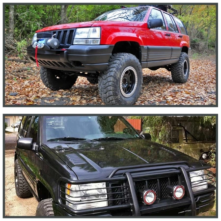 Jeep Grand Cherokee 1993-1998 передние фары штатные хром