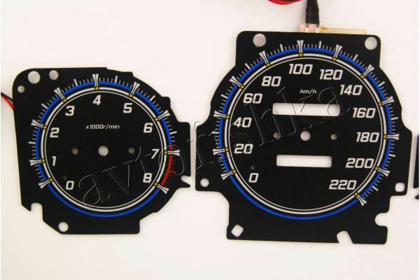 Honda Civic (96-00) светодиодные шкалы (циферблаты) на панель приборов - дизайн 4